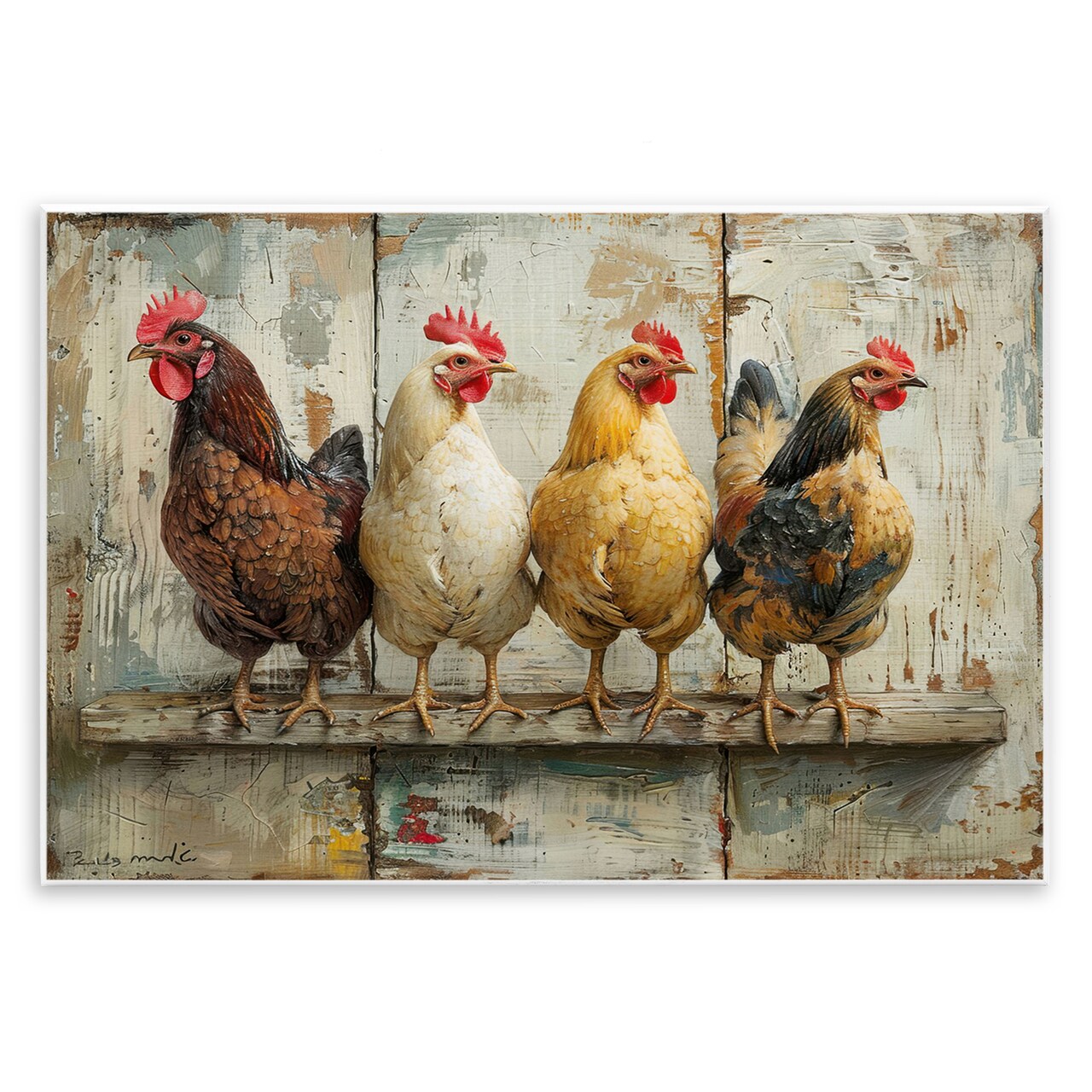 Stupell Industries Chickens In A Row Wall Plaque Art Design by LSR Design Studio